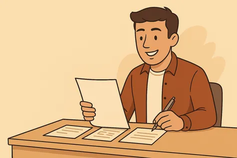 Persona revisando documentos y comparando tarifas de fibra y móvil sentado en un escritorio tras leer los consejos para elegir una oferta convergente