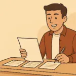 Persona revisando documentos y comparando tarifas de fibra y móvil sentado en un escritorio tras leer los consejos para elegir una oferta convergente