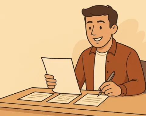 Persona revisando documentos y comparando tarifas de fibra y móvil sentado en un escritorio tras leer los consejos para elegir una oferta convergente