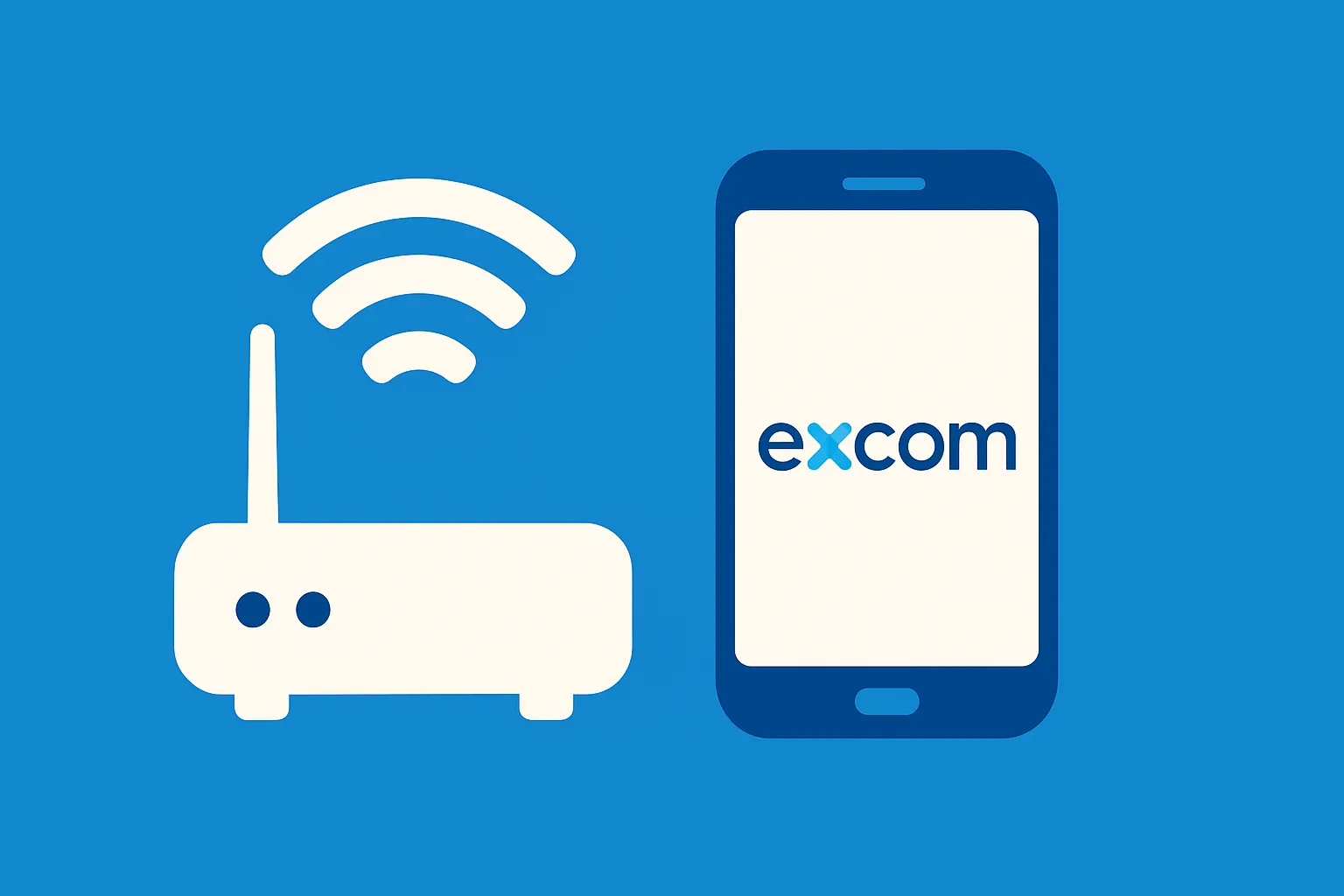 Router y móvil de Excom, representando las tarifas convergentes de la compañía.