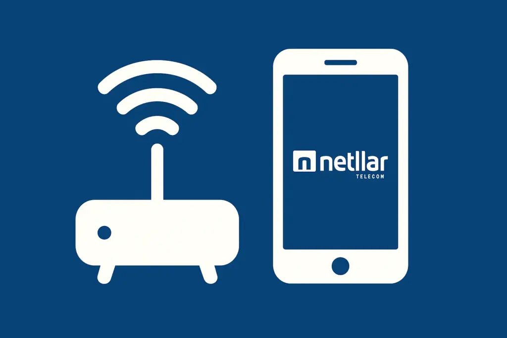 Router y móvil de Netllar, representando las tarifas convergentes de la compañía.