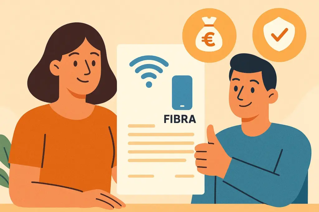 Imagen que representa las ventajas de contratar fibra y móvil en una misma tarifa